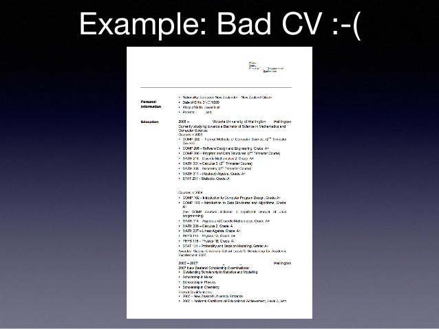 example of bad resume
