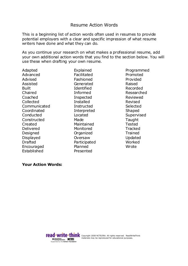 best adjectives to use in a resume
