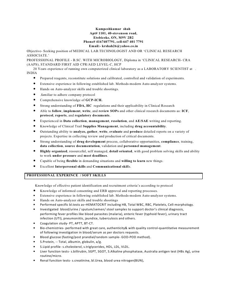 Sample cover letter biology lab technician