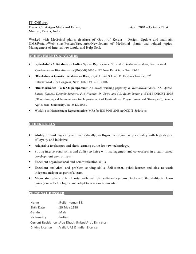 bioinformatics resume sample