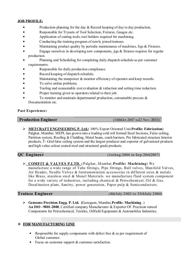 production planner resumes