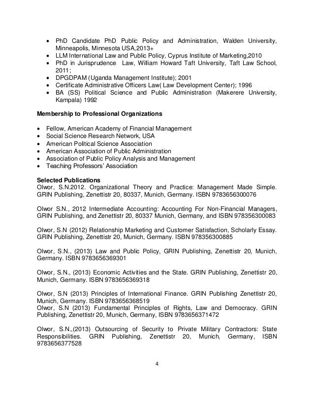 Phd web services publications resume ca