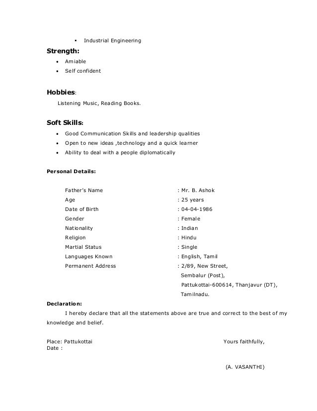 Resume format for soft skill trainer