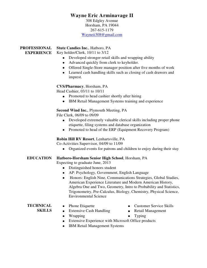 retail resume examples