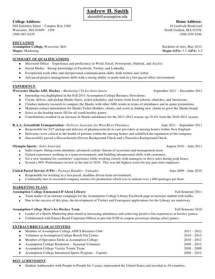 resume waitstaff sample