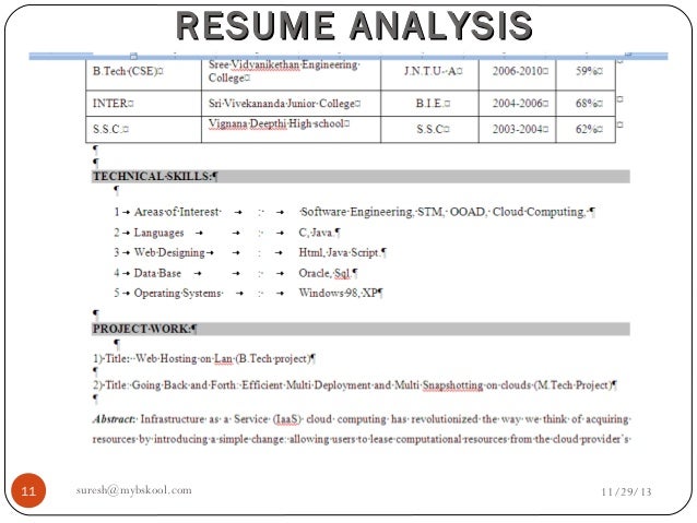 resume analysis tool