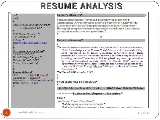 resume analysis tool