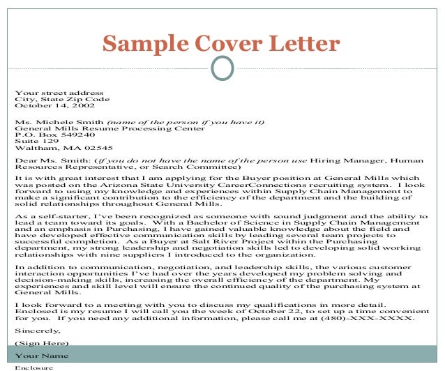 General cover letter for career fair example