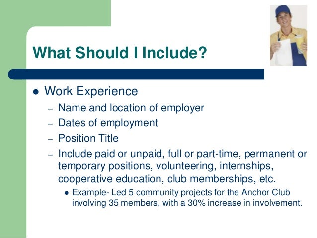 what should a resume include