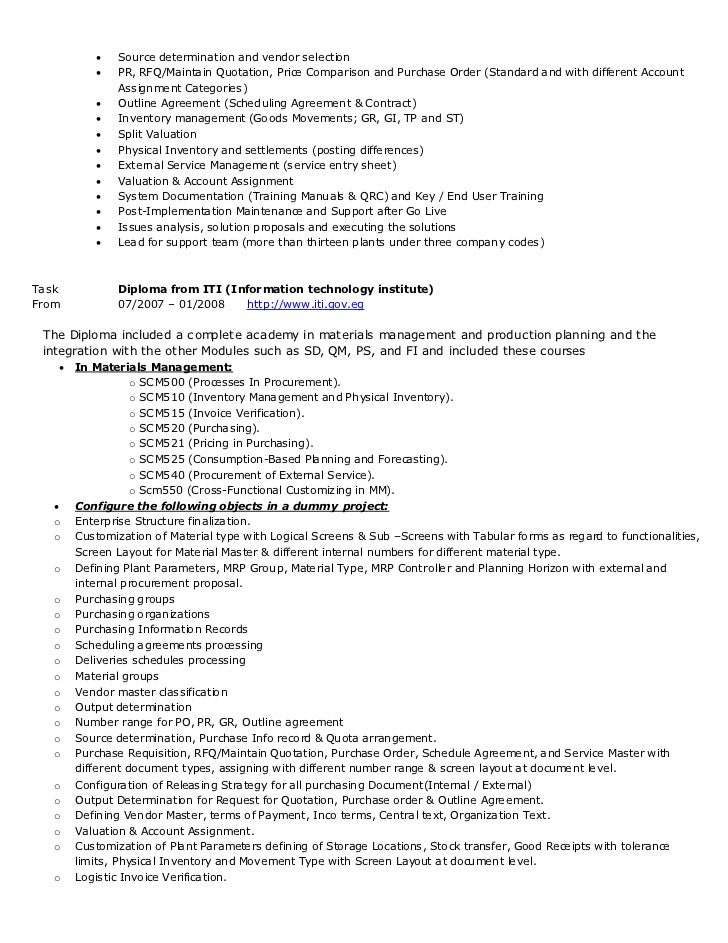 Sap Mm Rollout Project Resume Sap Mm Rollout Project Resume