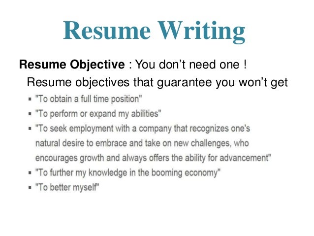 define resume objective