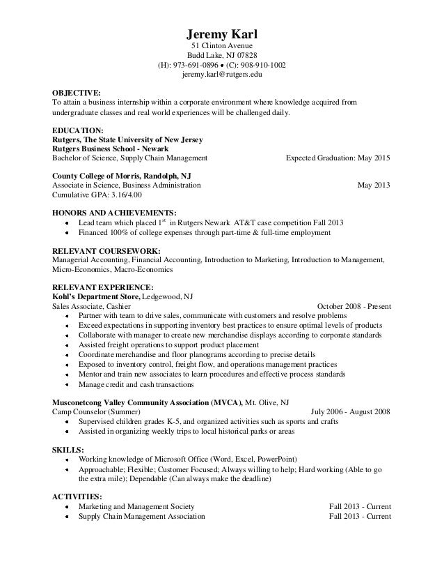 job objective resume examples