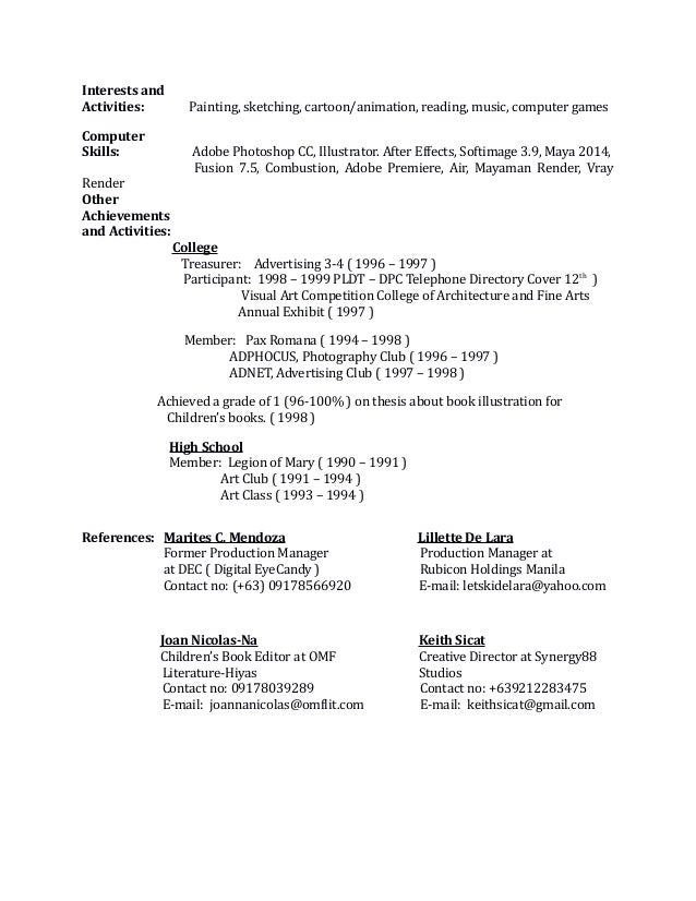 cv examples uk interests