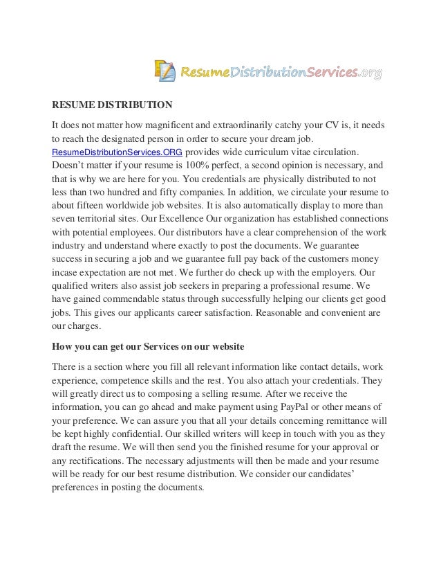 resume distribution