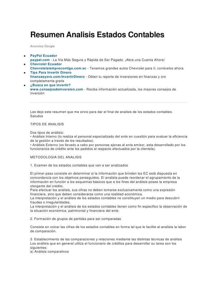 ESTADOS CONTABLES estados contables: