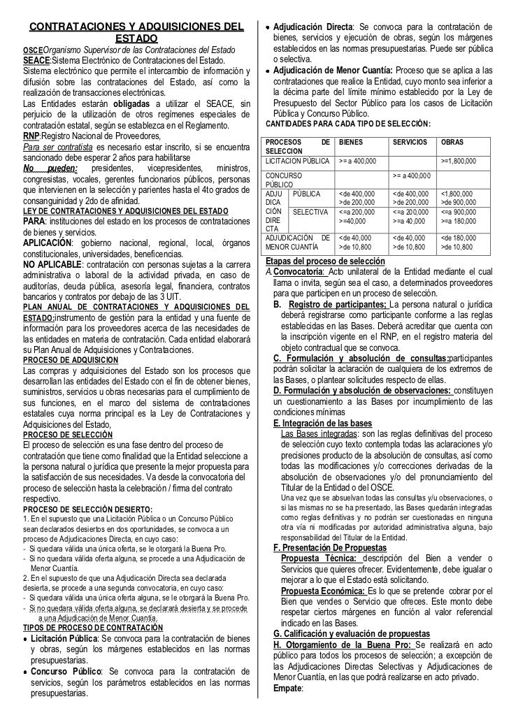 Ley De Contrataciones Del Estado Peruano Pdf