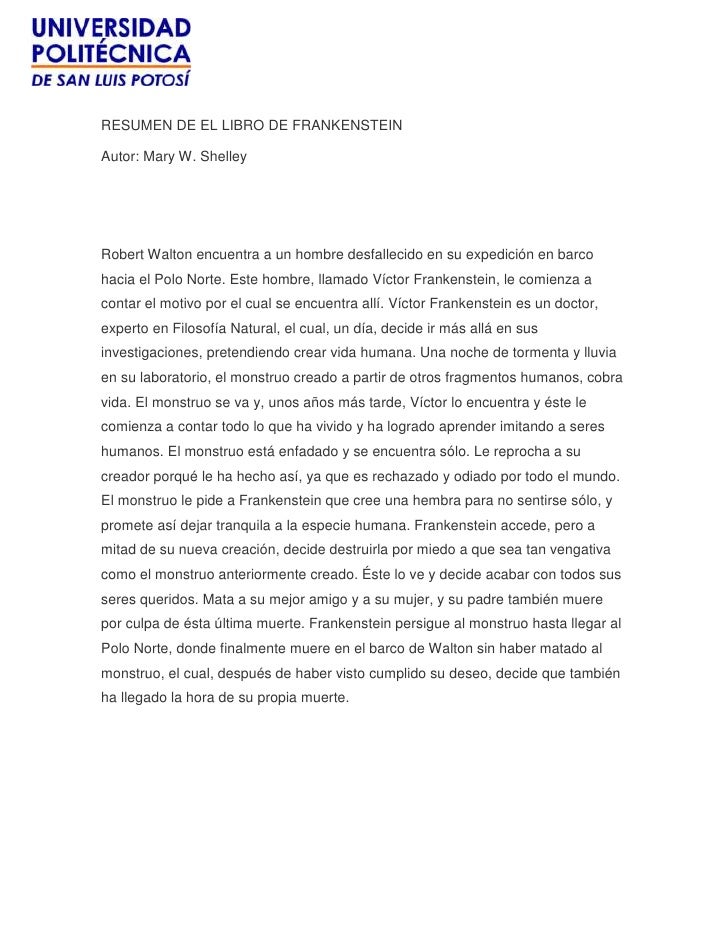 Resume of frankenstein