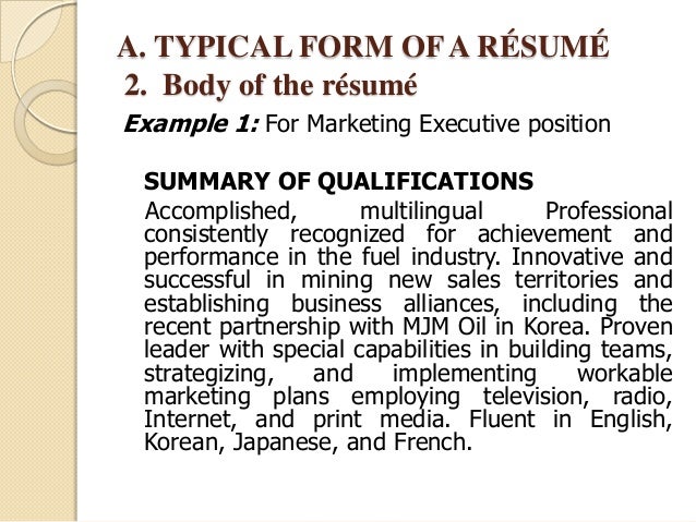 qualifications on resumes