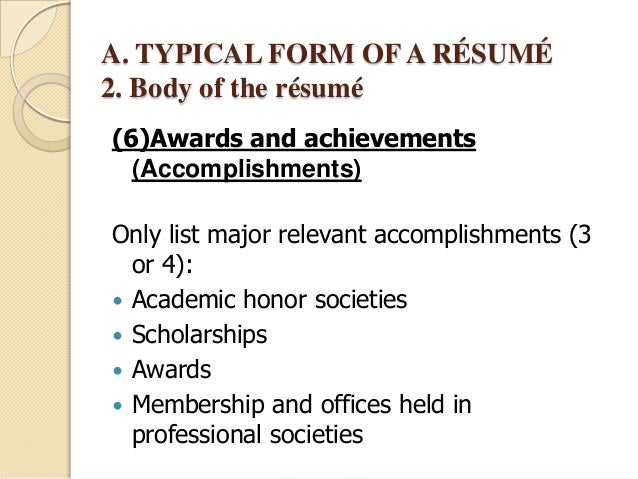achievements to put on a resumes