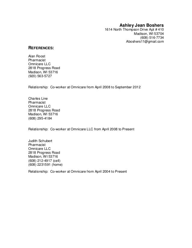 references for resume format