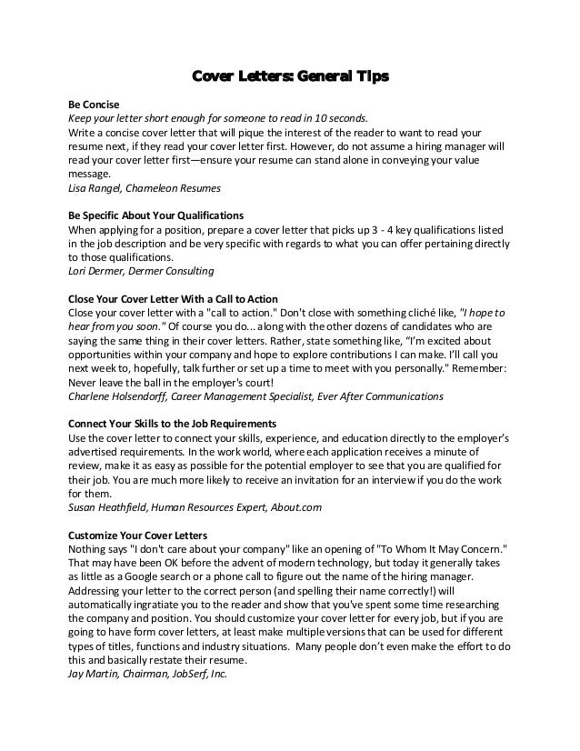 Cover letters for resumes 2014