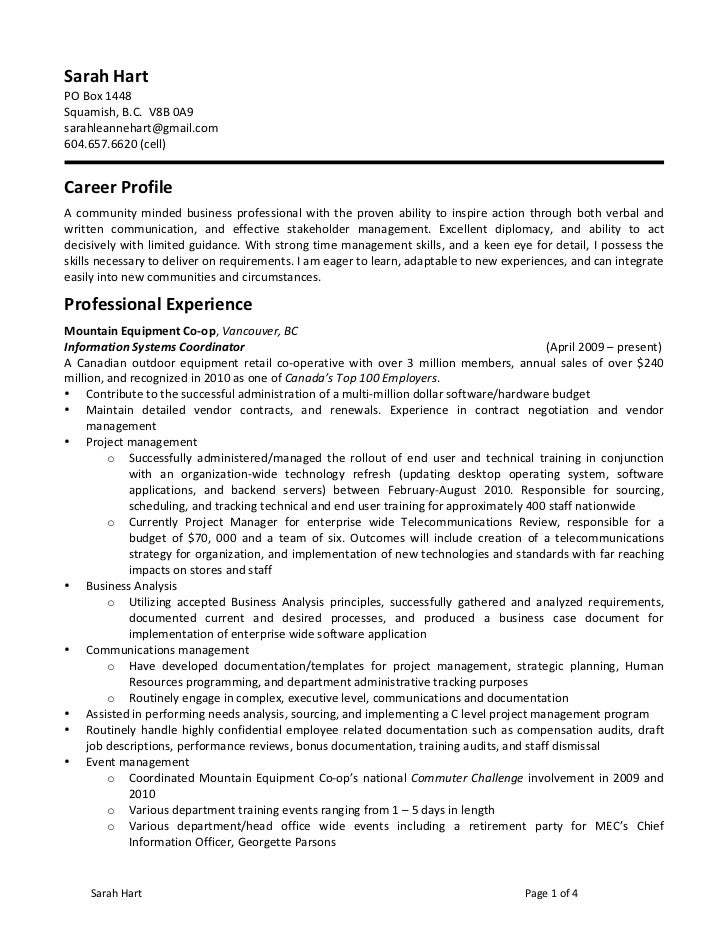 bartender resume format