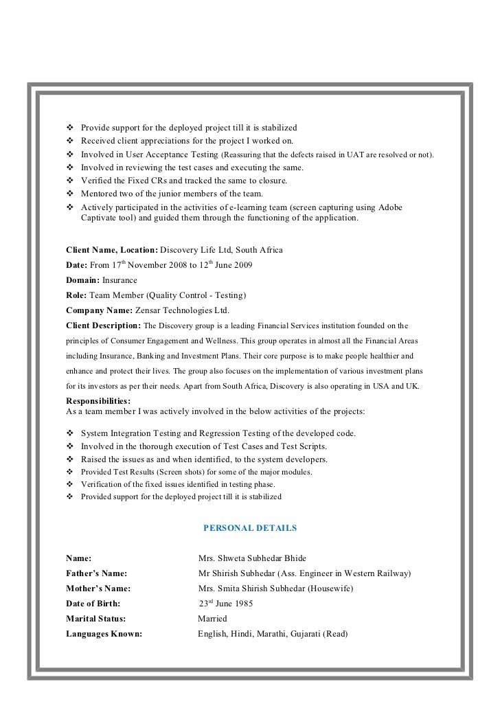 uat testing resume