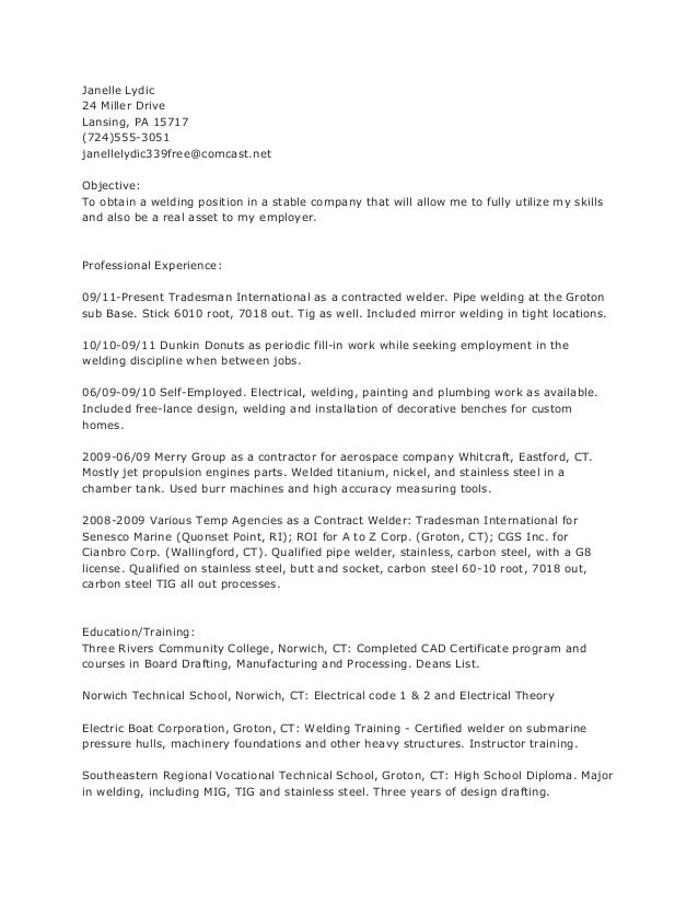 mig welder resume examples