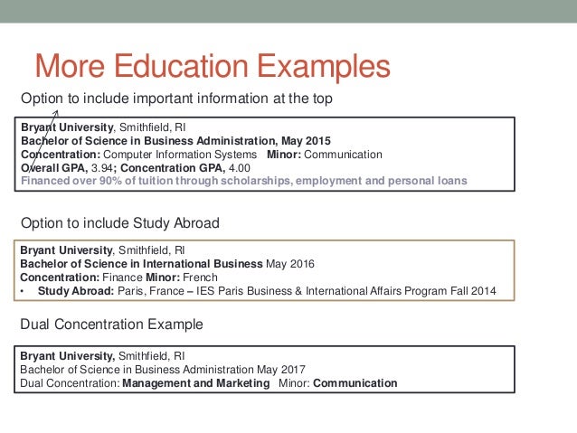 Show dual degree resume