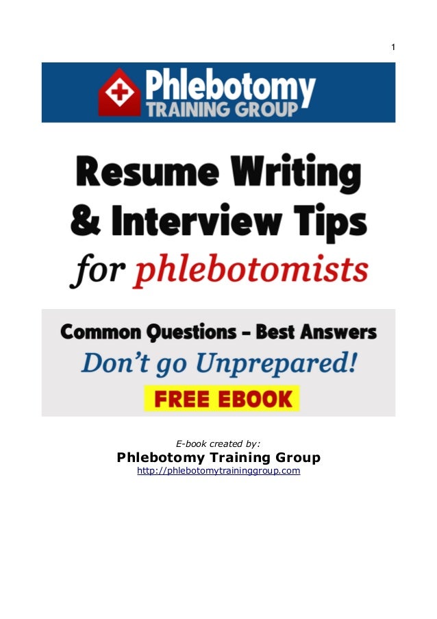phlebotomist duties resume
