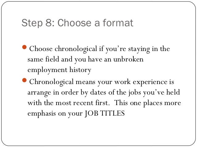 Chronological order essay ppt