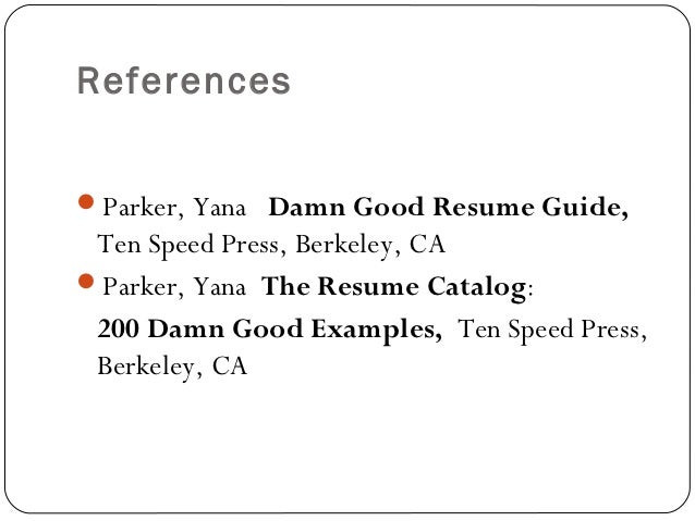 how to write references resume