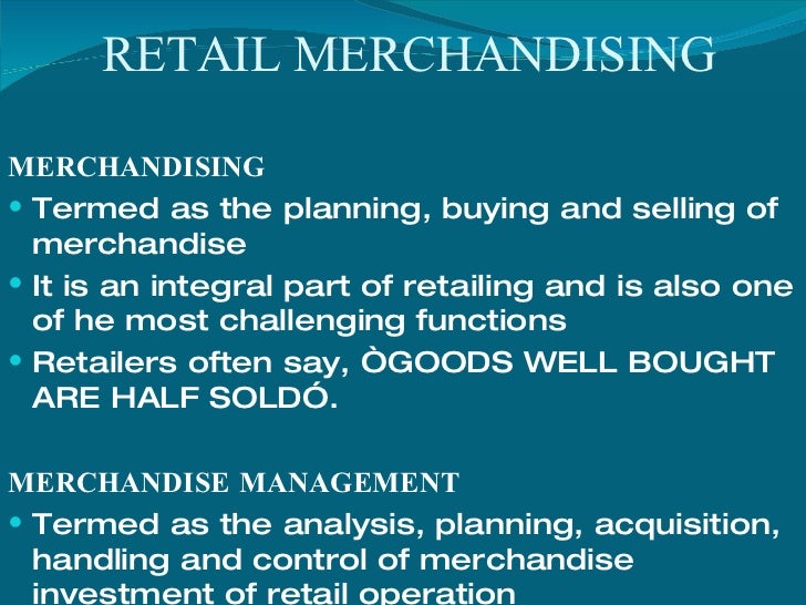 Retail Merchandising