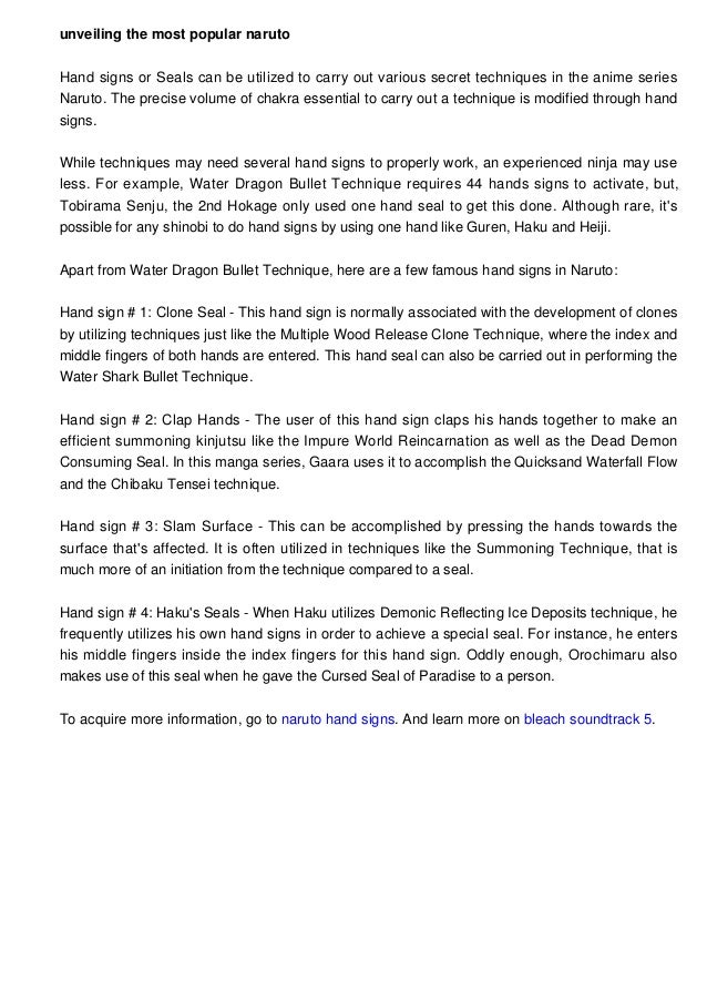 Finding out the most well-loved Naruto hand signs