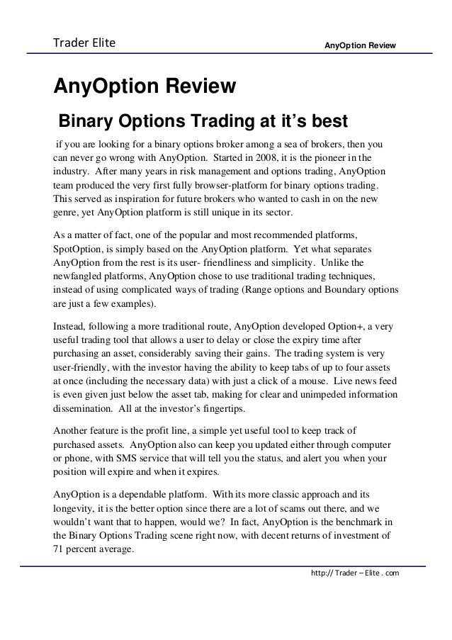 Forex option brokers review