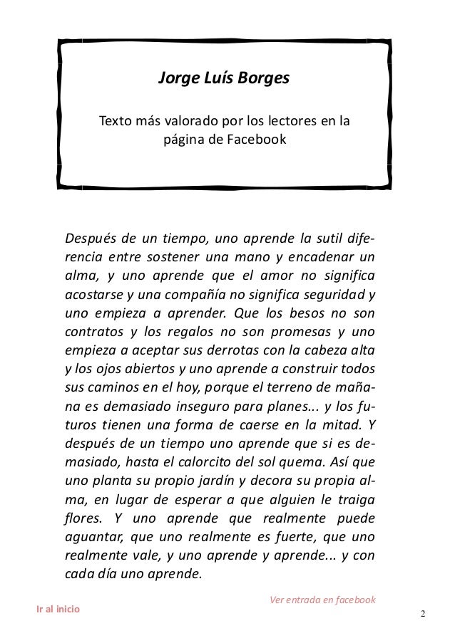 Jorge Luis Borges uno aprende Jorge Luis Borges uno aprende