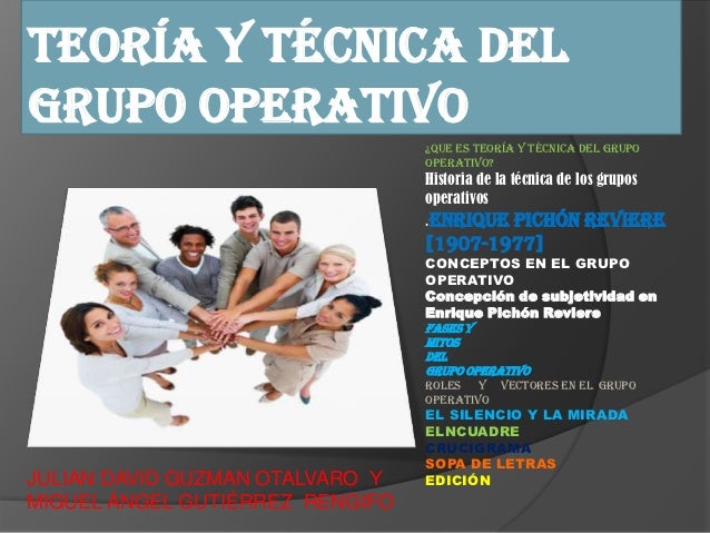 GRUPO OPERATIVO PSICOLOGIA SOCIAL grupo operativo psicologia social:
