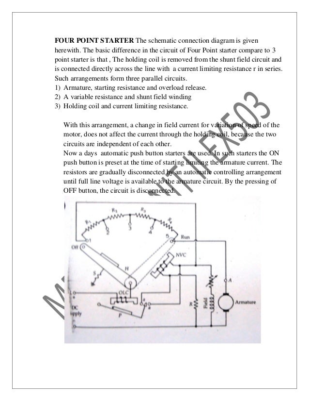 Circuit diagram of 4 point starter