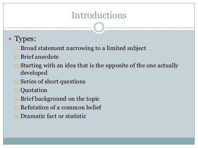 Example of broad and narrow thesis statements