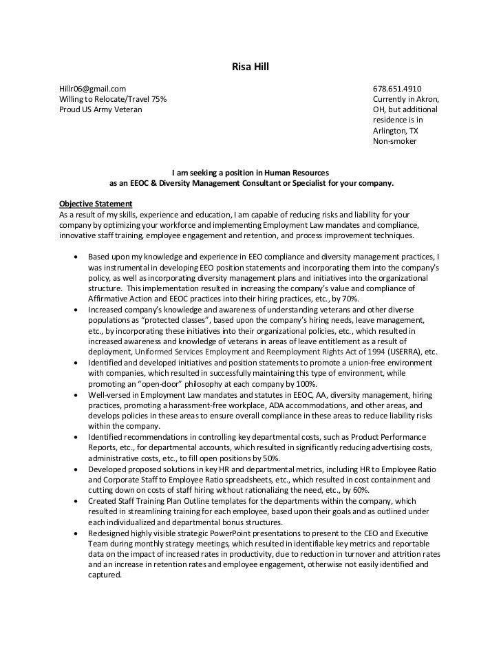 federal format resume
