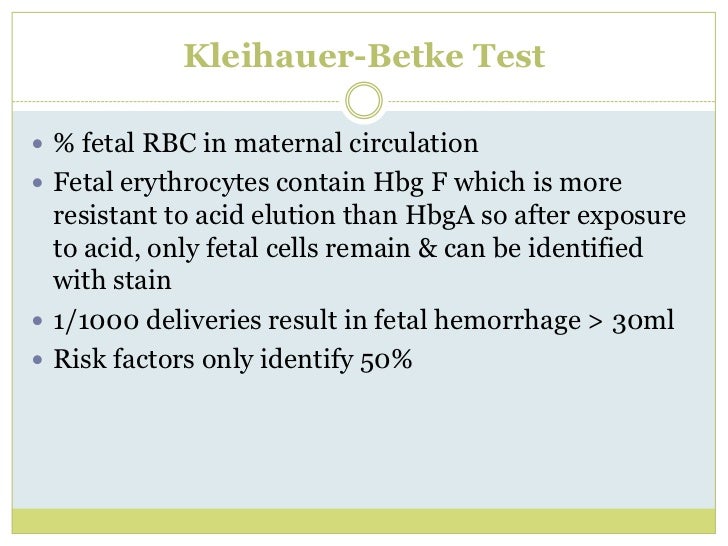 Rh Rhesus Isoimmunization