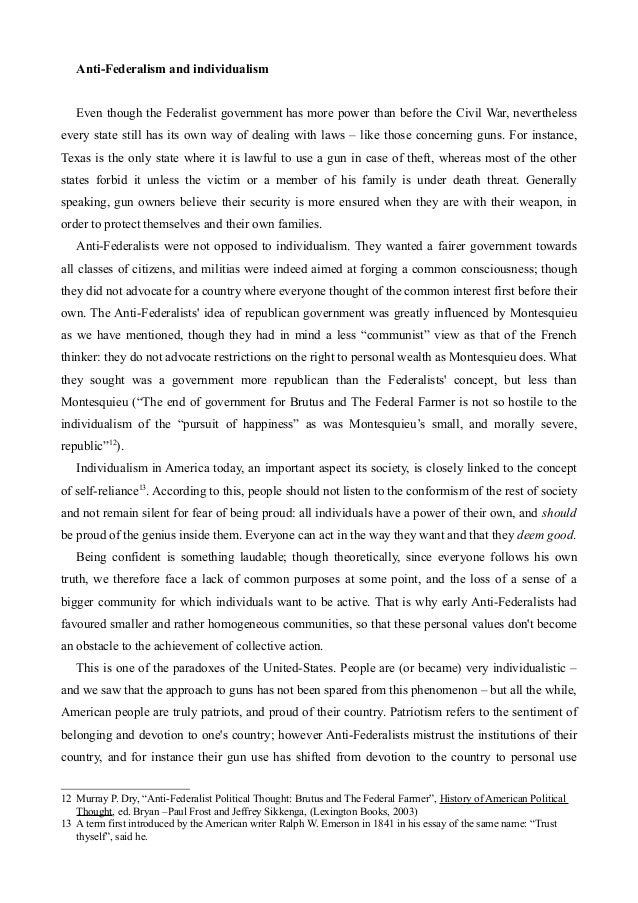 Federalist anti federalist debate points image