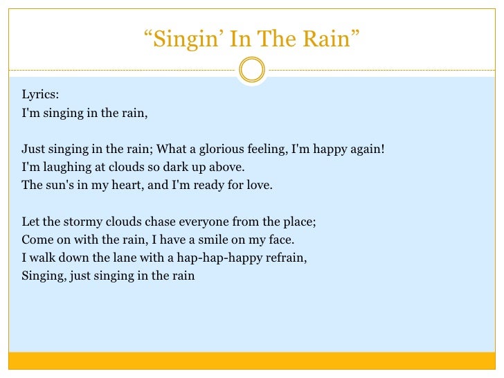 I M Singing In The Rain Lyrics