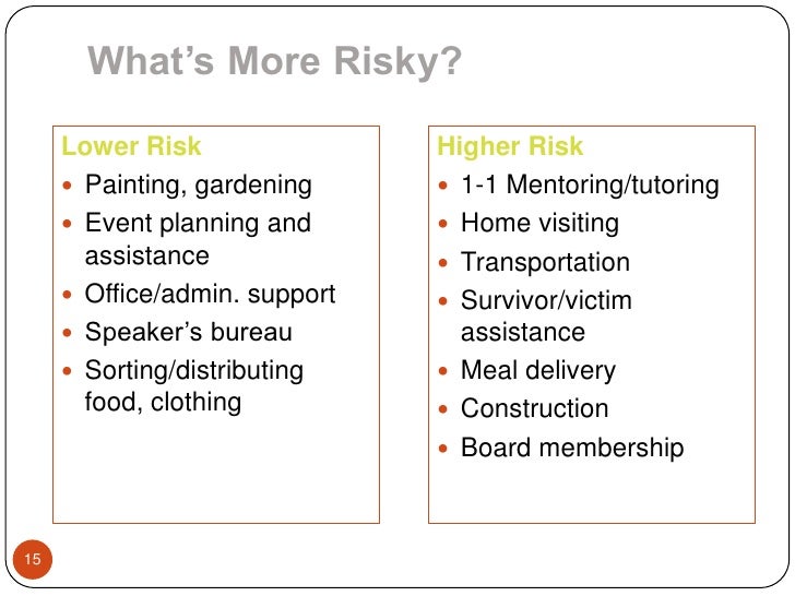 Risk Assessment Protecting Your Organization And Volunteers Risk Assessment Template For Vulnerable Adults
