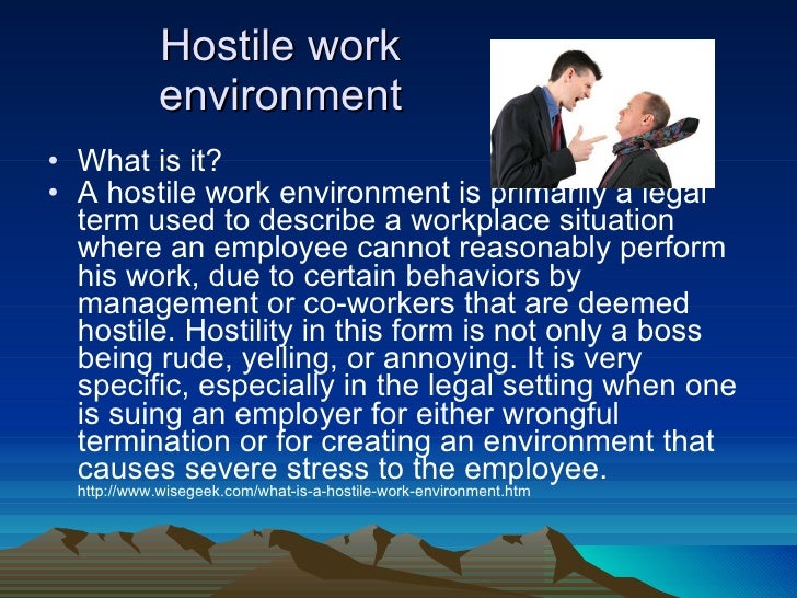 Environment essay hostile working