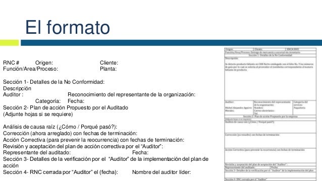 Reportes de No Conformidad ISO 9001