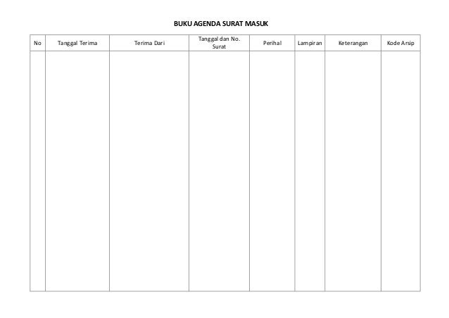 Format buku agenda