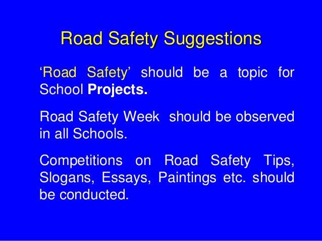School essay on road safety