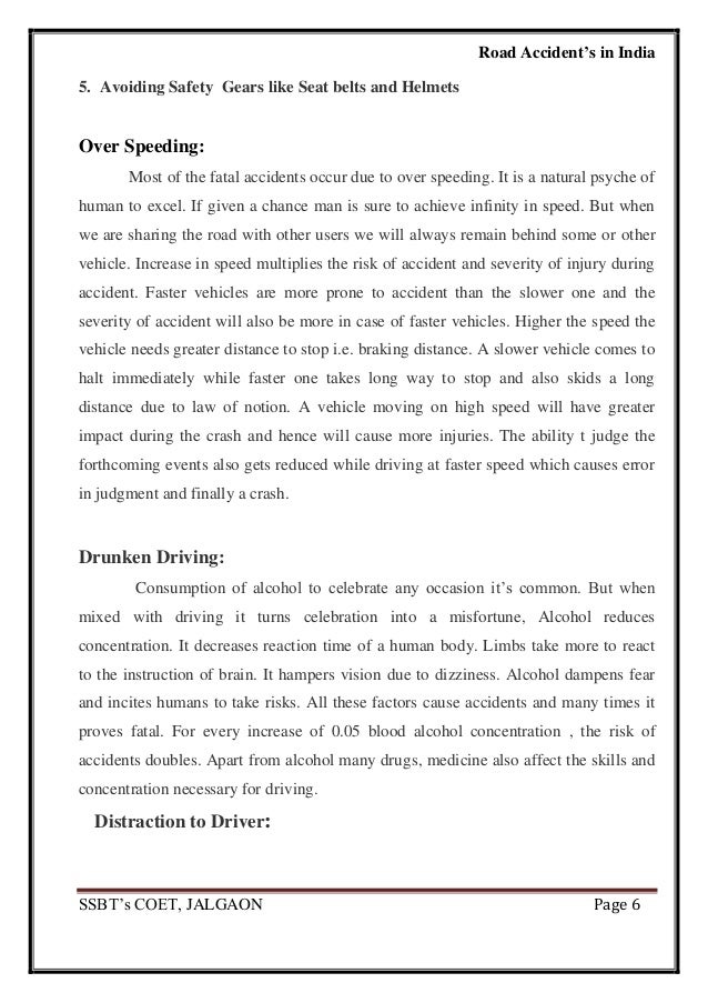 Prevent accidents road essay