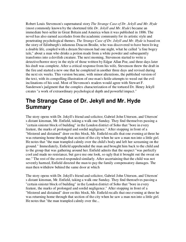Essay introduction help on dr jekyll episodes